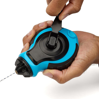 Chalk Line Tool - 100 Feet Thick Line, Hook Design, 6:1 Gear Ratio, Metal Handle