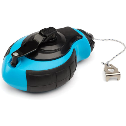 Chalk Line Tool - 100 Feet Thick Line, Hook Design, 6:1 Gear Ratio, Metal Handle