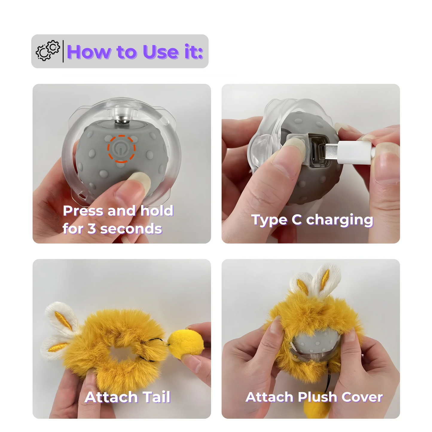 Cat toys - plush balls that run on their own