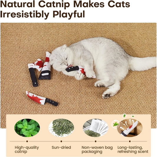 Catnip Crinkle Knife Toys (Set of 4)